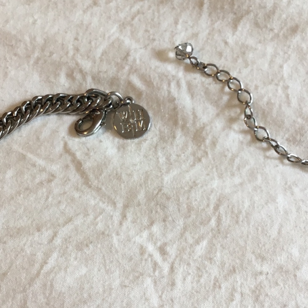 WHBM gray and silver statement necklace! 16 inches - Picture 3 of 4